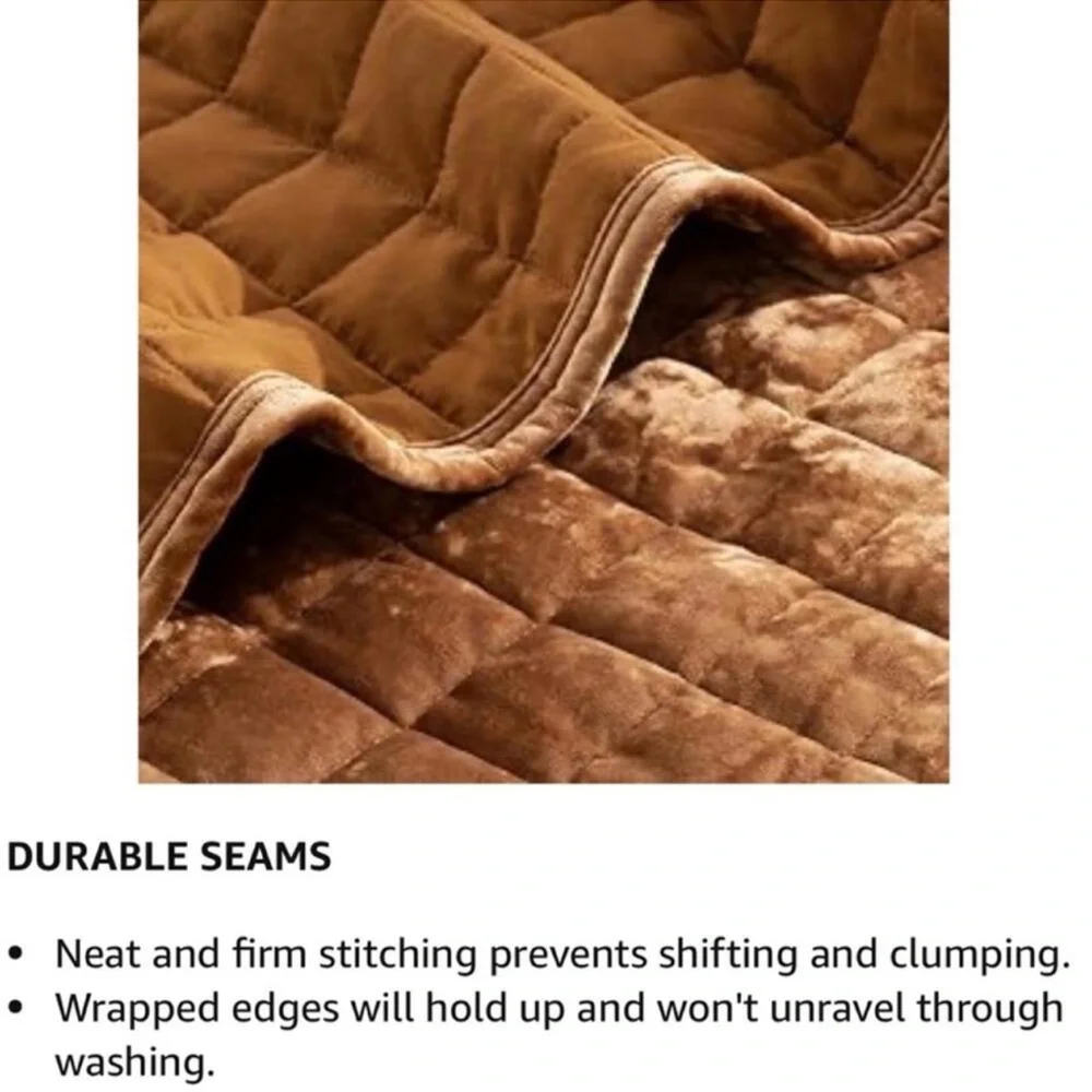 🆕 Amber Rust Velvet Queen Quilt Shams Set Luxury Hotel Style Down Alternative